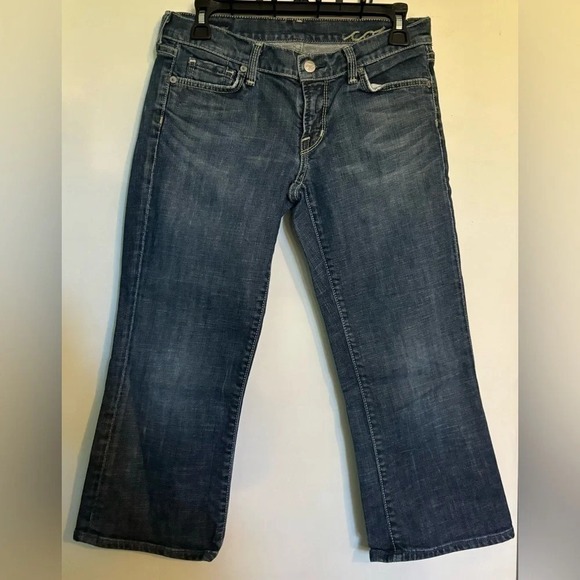 Citizens Of Humanity Denim - Citizens Of Humanity Dark Blue Cropped Flare Jeans